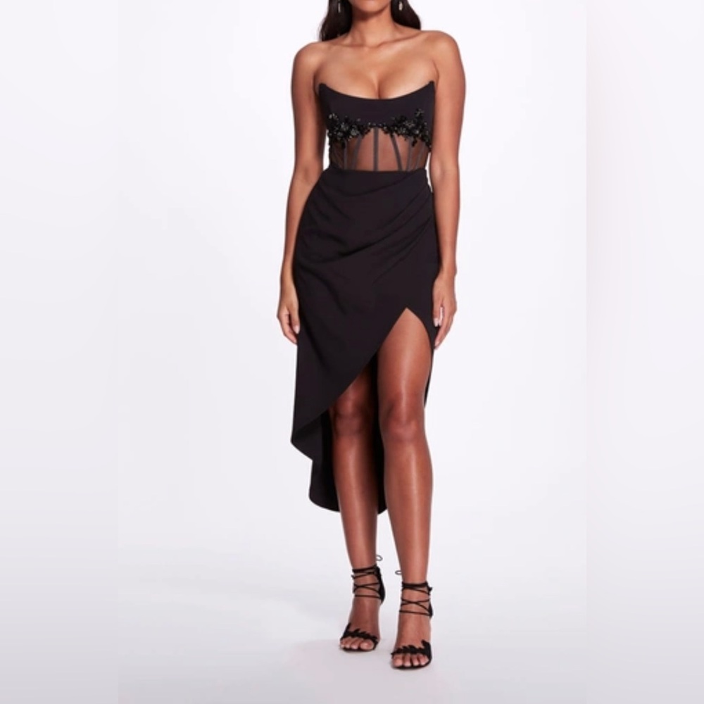 Marchesa Notte Strapless corset dress